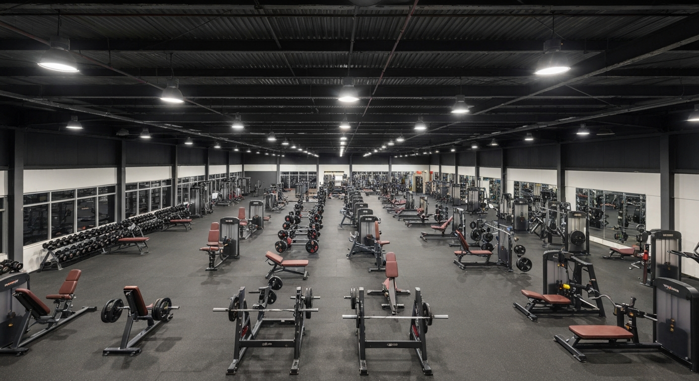 AUN'S GYM 新潟赤道店の全景俯瞰ショット